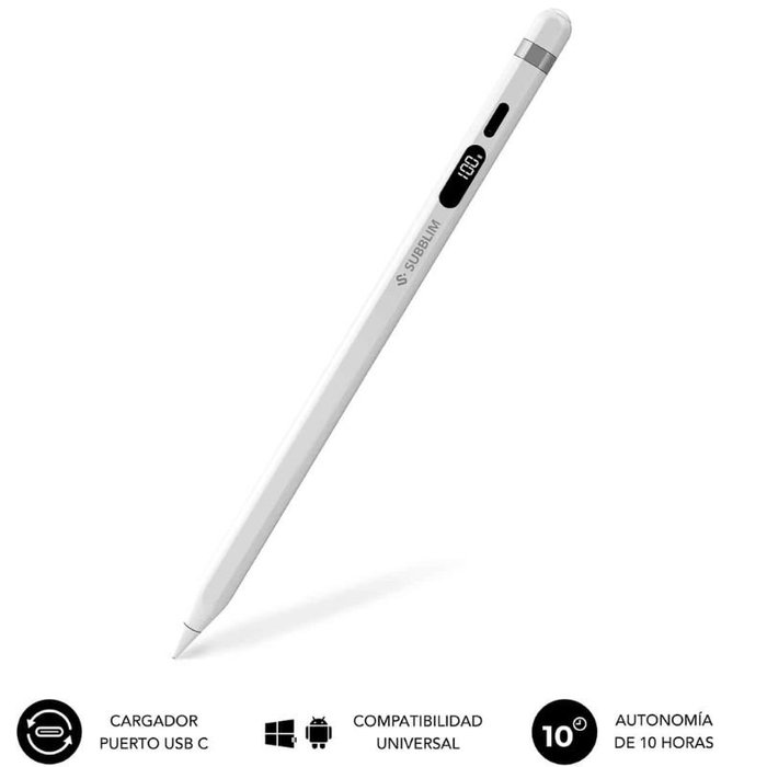 SUBBLIM NoteFlow SUBPEN-UN0001 Lápiz Digital Blanco, Universal Android/Windows